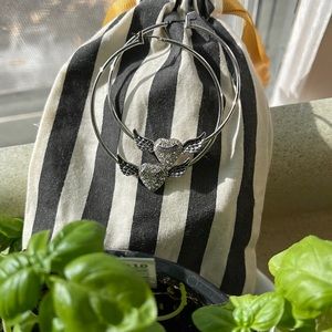 Juicy Couture silver and pave hoop earrings #y2k af